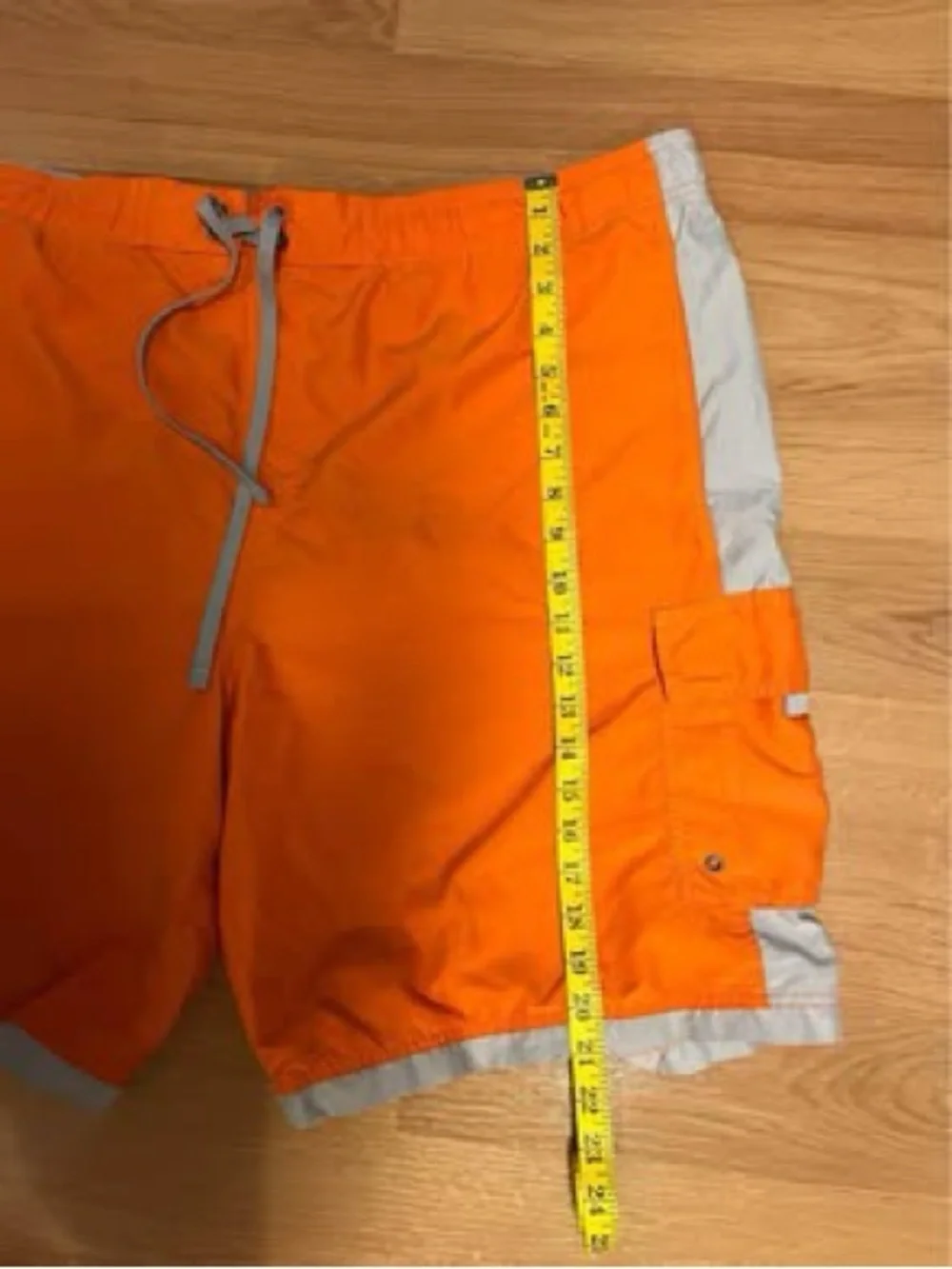 Roundtree & Yorke Men's Orange Cargo Swim Shorts with Contrast Trim size 1X